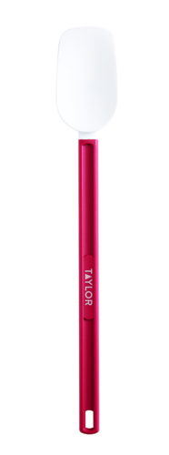 Taylor 5302561 16-1/2" Scraper Spoon Spatula - Silicone, Red Handle-cityfoodequipment.com