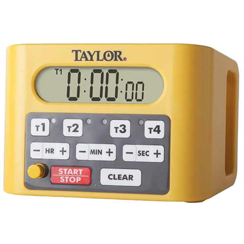 Taylor 5839N 4 Event Digital Timer - 4 1/2" x 6 1/4", Yellow-cityfoodequipment.com