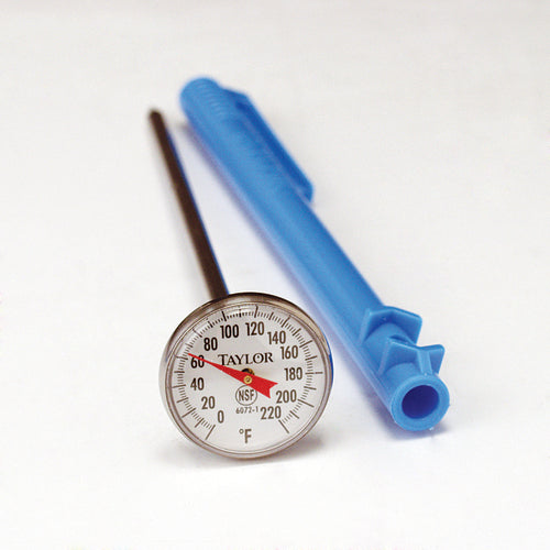 Taylor 6076J 1" Dial Type Pocket Thermometer w/ 5" Stem, -40 to 160 Degrees F-cityfoodequipment.com