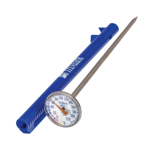 Taylor 6092NBLBC 1" Food Safety Thermometer w/ 5" Stem - 0 to 220?F, Blue-cityfoodequipment.com