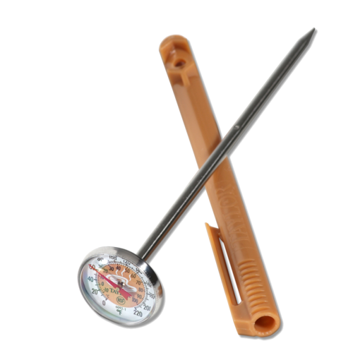 Taylor 6092NBRBC 1" Food Safety Thermometer w/ 5" Stem - 0 to 220?F, Brown-cityfoodequipment.com