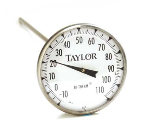 Taylor 6235J 2" Dial Type Pocket Thermometer w/ 8" Stem, -10 to 110 Degrees C-cityfoodequipment.com