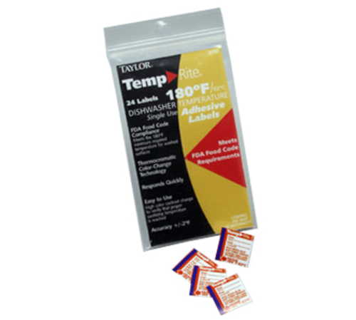 Taylor 8750 Temperature Sensor Dishwasher Labels, Stick-On, 180 F-cityfoodequipment.com
