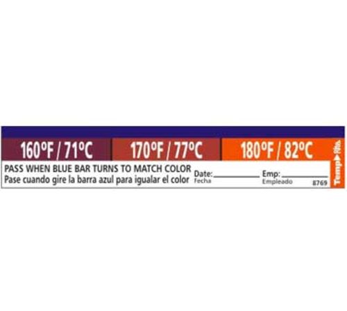 Taylor 8769 Adhesive Dishwasher Temperature Labels, 160, 170 & 180 F Degrees-cityfoodequipment.com