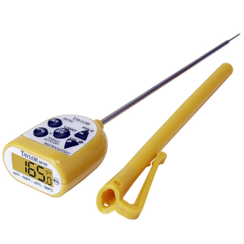 Taylor 9878E Digital Pocket Thermometer w/ 4 1/2" Stem, -40 to 500 Degrees F-cityfoodequipment.com