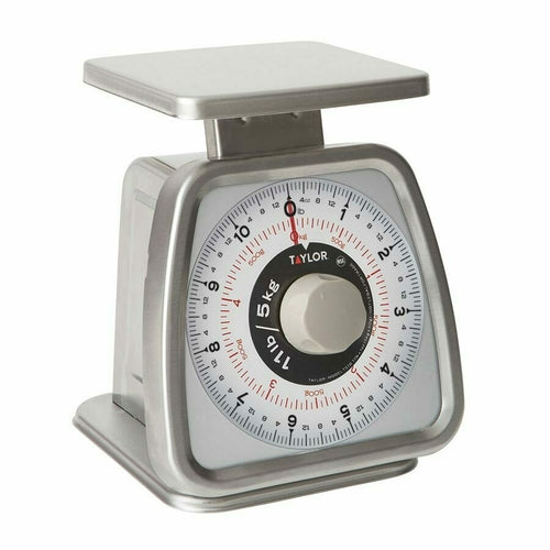 Taylor TS10 11 lb Analog Portion Control Scale - 6" x 5 1/4", Stainless Steel-cityfoodequipment.com