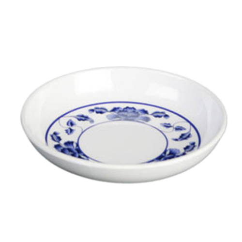 Thunder Group 102.8TB 2 oz Melamine Sauce Dish, White/Blue - 5, (dozen)-cityfoodequipment.com