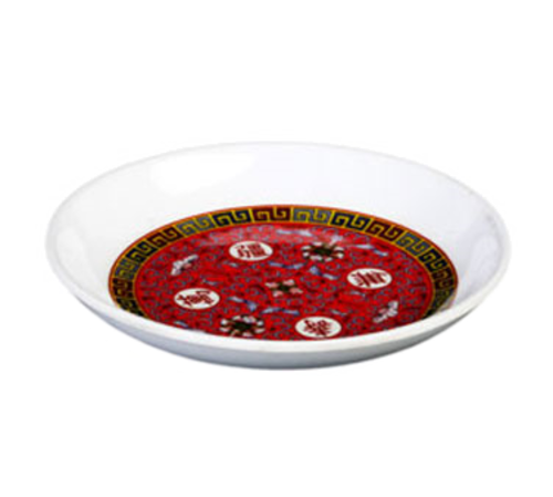 Thunder Group 102.8TR 2 oz Melamine Sauce Dish, Red/White - 5, (dozen)-cityfoodequipment.com