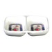 Thunder Group 1102AR 2 oz Melamine Twin Sauce Dish, Rose - 2, (dozen)-cityfoodequipment.com