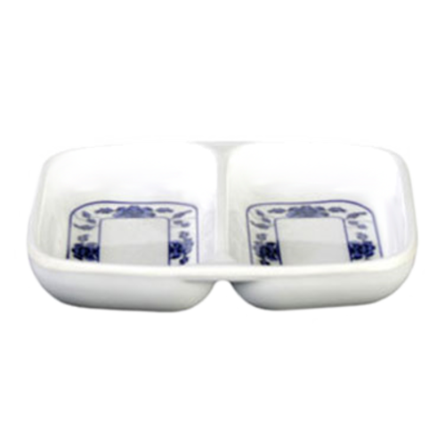 Thunder Group 1102TB 2 oz Melamine Sauce Dish, White/Blue - 2, (dozen)-cityfoodequipment.com