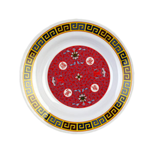 Thunder Group 1107TR 7" Round Longevity Soup Plate - Melamine, Red/White - 1, (dozen)-cityfoodequipment.com