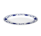 Thunder Group 2009TB 9" x 6 5/8" Oval Lotus Platter - Melamine, White/Blue - 1, (dozen)-cityfoodequipment.com