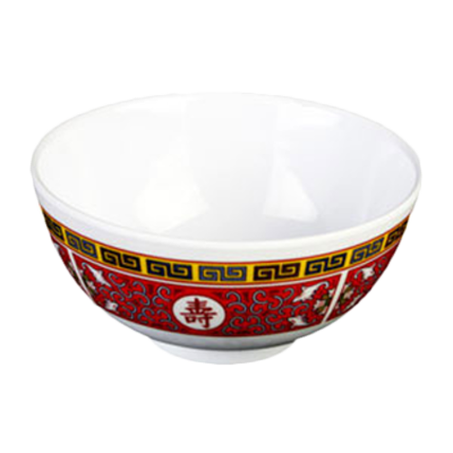 Thunder Group 3004TR 12 oz Longevity Rice Bowl - Melamine, Red/White - 1, (dozen)-cityfoodequipment.com
