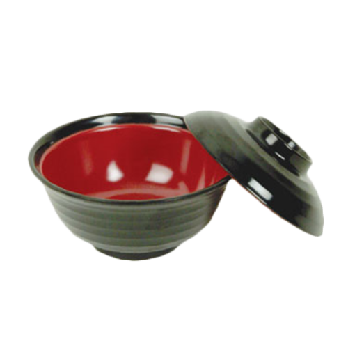 Thunder Group 3221JBR 8 oz Round Melamine Soup/Vegetable Bowl, Red/Black - 1, (dozen)-cityfoodequipment.com