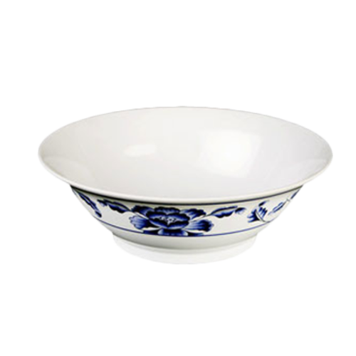 Thunder Group 5008TB 35 oz Round Lotus Special Bowl - Melamine, White/Blue - 1, (dozen)-cityfoodequipment.com