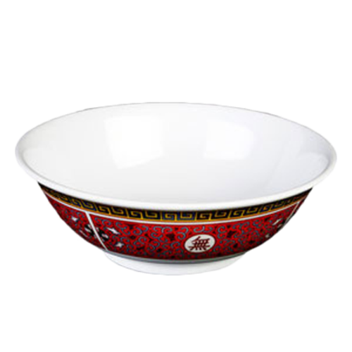 Thunder Group 5070TR 36 oz Round Melamine Bowl, Red/White - 1, (dozen)-cityfoodequipment.com