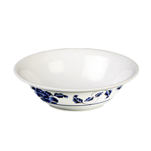 Thunder Group 5106TB 15 oz Round Melamine Bowl, White/Blue - 1, (dozen)-cityfoodequipment.com