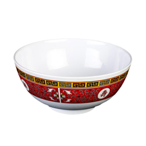 Thunder Group 5208TR 56 oz Melamine Rice Bowl, Red/White - 1, (dozen)-cityfoodequipment.com