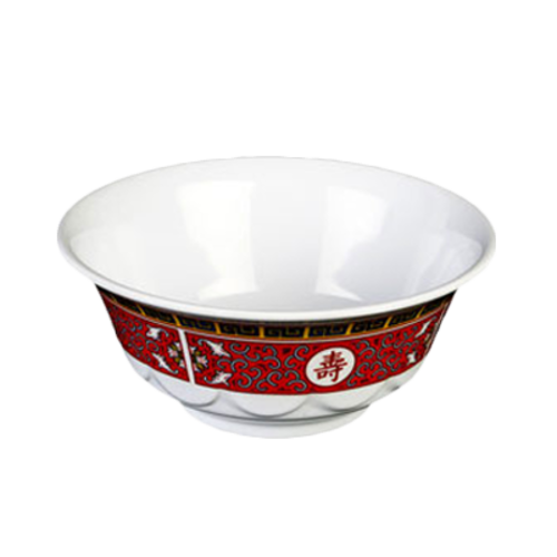 Thunder Group 5275TR 34 oz Round Melamine Bowl, Red/White - 1, (dozen)-cityfoodequipment.com