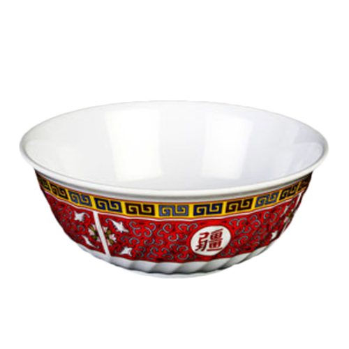 Thunder Group 5306TR 21 oz Round Melamine Bowl, Red/White - 1, (dozen)-cityfoodequipment.com