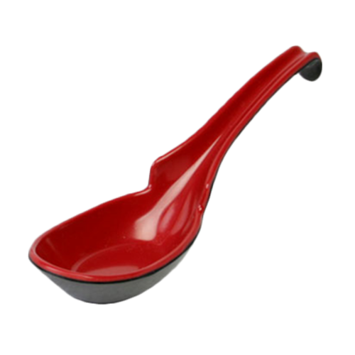 Thunder Group 7100JBR 1 oz Melamine Soba/Rice Spoon, Red/Black - 5, (dozen)-cityfoodequipment.com