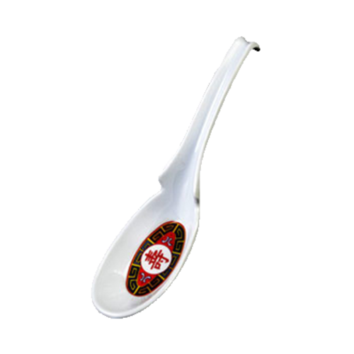 Thunder Group 7100TR 1 oz Melamine Soup Spoon, Red/White - 5, (dozen)-cityfoodequipment.com