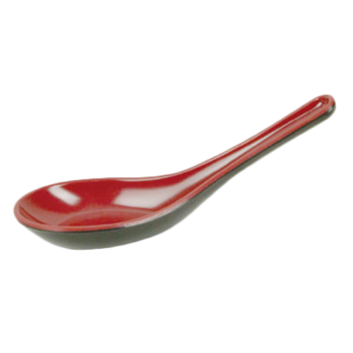 Thunder Group 7003JBR 3/4 oz Melamine Soba/Rice Spoon, Red/Black - 5, (dozen)-cityfoodequipment.com