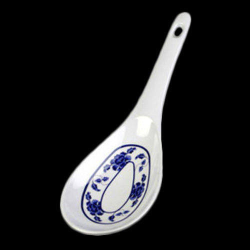 Thunder Group 7005B 1 1/2 oz Melamine Rice Ladle, White/Blue - 2, (dozen)-cityfoodequipment.com