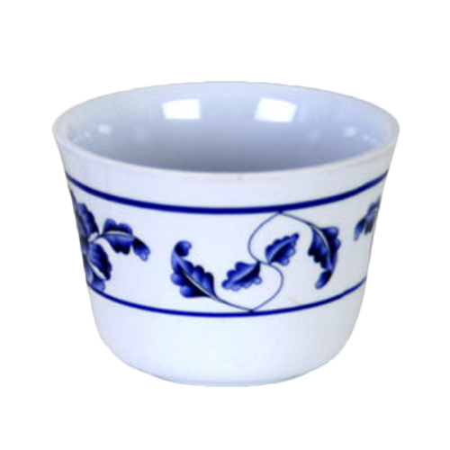 Thunder Group 9152TB 5 oz Melamine Tea Cup, White/Blue - 1, (dozen)-cityfoodequipment.com