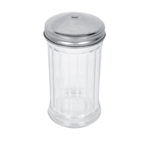 Thunder Group GLTWSJ012H 12 oz Glass Sugar Pourer w/ Center Pour Stainless Steel Top - 2, (dozen)-cityfoodequipment.com