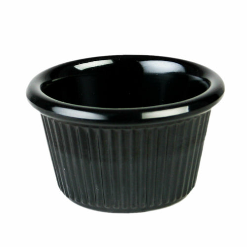 Thunder Group ML507BL1 1 1/2 oz Fluted Melamine Ramekin, Black - 1, (dozen)-cityfoodequipment.com