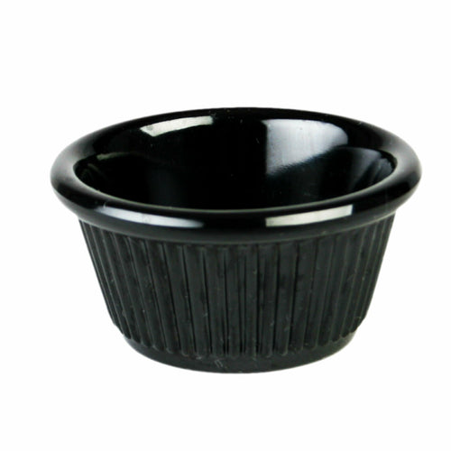 Thunder Group ML509BL1 2 oz Fluted Melamine Ramekin, Black - 1, (dozen)-cityfoodequipment.com