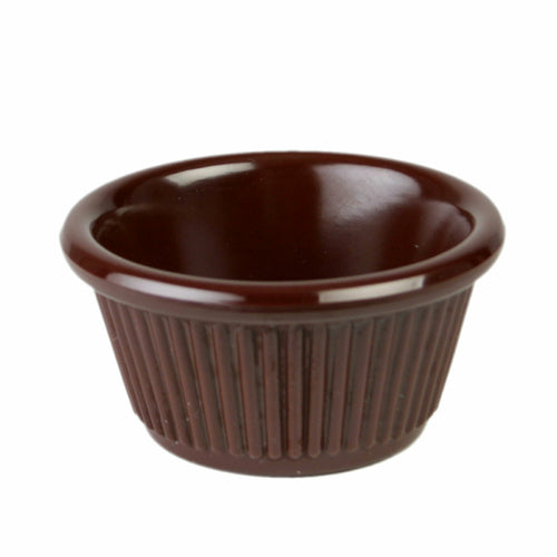 Thunder Group ML509C1 2 oz Fluted Melamine Ramekin, Chocolate - 1, (dozen)-cityfoodequipment.com