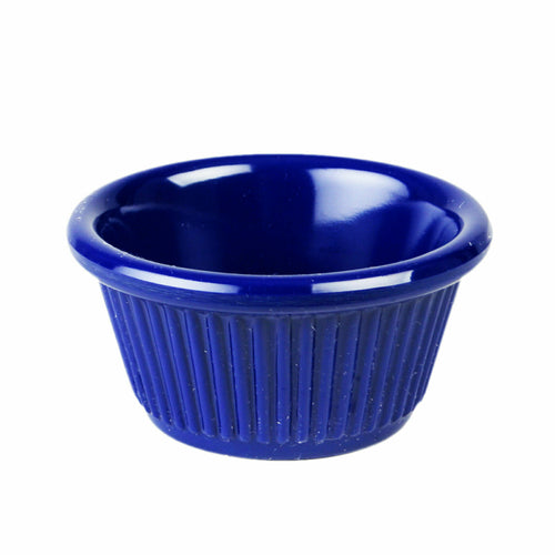 Thunder Group ML509CB1 2 oz Fluted Melamine Ramekin, Cobalt Blue - 1, (dozen)-cityfoodequipment.com