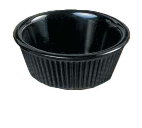 Thunder Group ML531BL1 3 oz Fluted Melamine Ramekin, Black - 1, (dozen)-cityfoodequipment.com