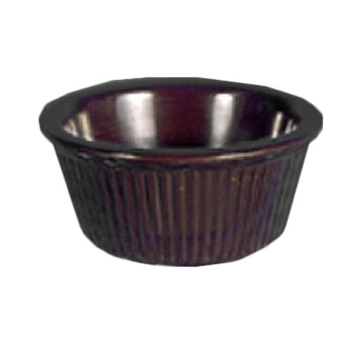 Thunder Group ML531C1 3 oz Fluted Melamine Ramekin, Chocolate - 1, (dozen)-cityfoodequipment.com
