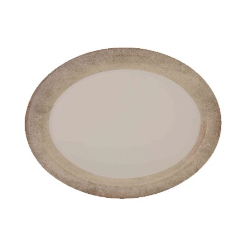 Thunder Group DM212J 12" x 9" Oval Jazz Platter - Melamine, Beige - 1, (dozen)-cityfoodequipment.com
