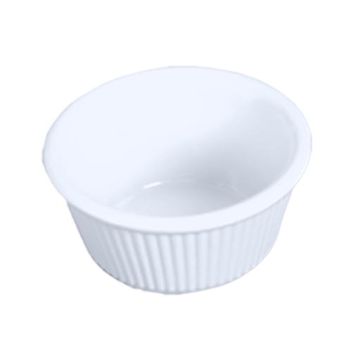 Thunder Group ML531W1 3 oz Fluted Melamine Ramekin, White - 1, (dozen)-cityfoodequipment.com