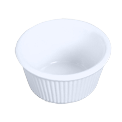 Thunder Group ML509W1 2 oz Fluted Melamine Ramekin, White - 1, (dozen)-cityfoodequipment.com