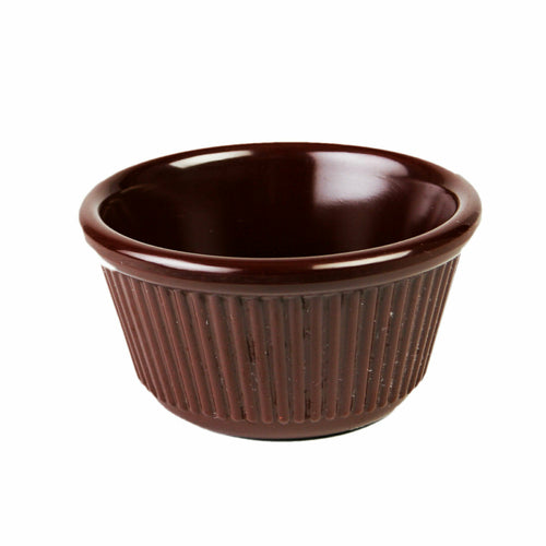 Thunder Group ML532C1 4 oz Fluted Melamine Ramekin, Chocolate - 1, (dozen)-cityfoodequipment.com
