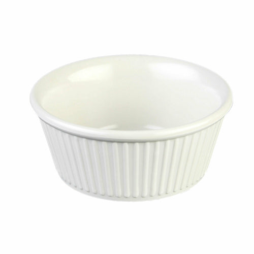 Thunder Group ML533B1 3 1/2 oz Fluted Melamine Ramekin, Bone - 1, (dozen)-cityfoodequipment.com