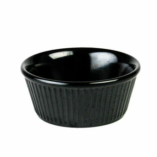 Thunder Group ML533BL1 3 1/2 oz Fluted Melamine Ramekin, Black - 1, (dozen)-cityfoodequipment.com