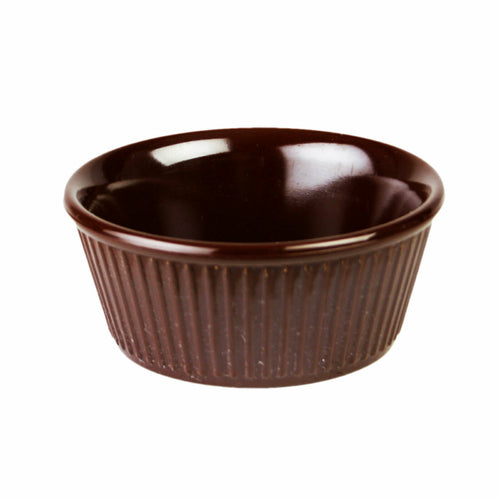 Thunder Group ML533C1 3 1/2 oz Fluted Melamine Ramekin, Chocolate - 1, (dozen)-cityfoodequipment.com