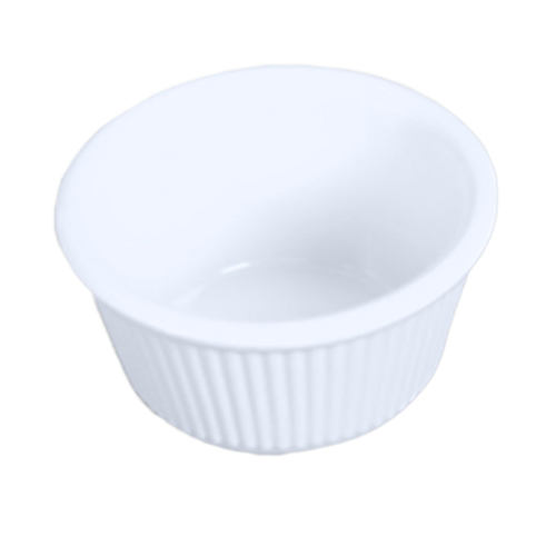 Thunder Group ML533W1 3 1/2 oz Fluted Melamine Ramekin, White - 1, (dozen)-cityfoodequipment.com