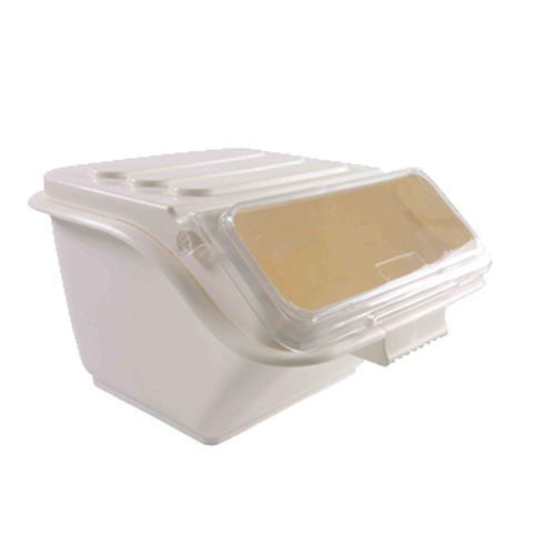Thunder Group PLIB002S Shelf Ingredient Bin - 2 Gallon Capacity, Clear Lid/White Base - 1, (each)-cityfoodequipment.com