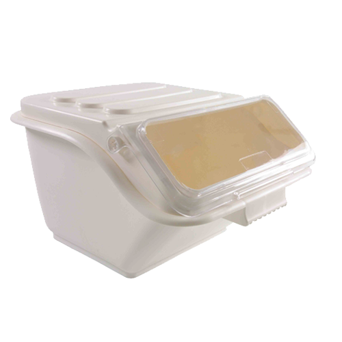 Thunder Group PLIB010S Shelf Ingredient Bin - 10 Gallon Capacity, Clear Lid/White Base - 1, (each)-cityfoodequipment.com