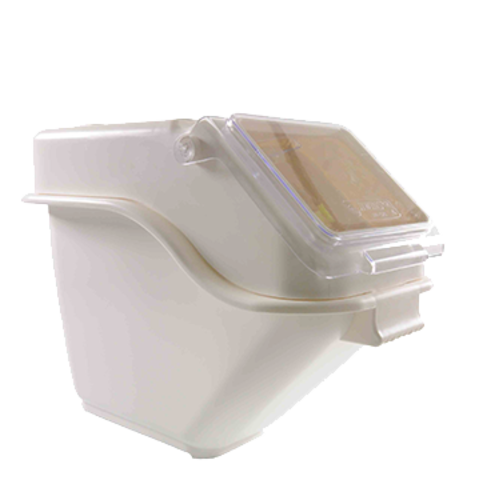 Thunder Group PLIB005S Shelf Ingredient Bin - 5 Gallon Capacity, Clear Lid/White Base - 1, (each)-cityfoodequipment.com
