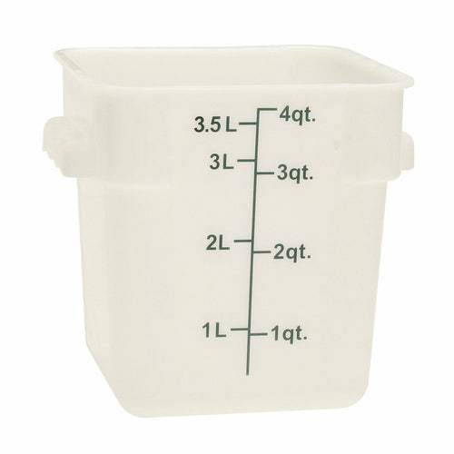 Thunder Group PLSFT004PP 4 qt Square Food Storage Container - Polypropylene, White - 6, (each)-cityfoodequipment.com