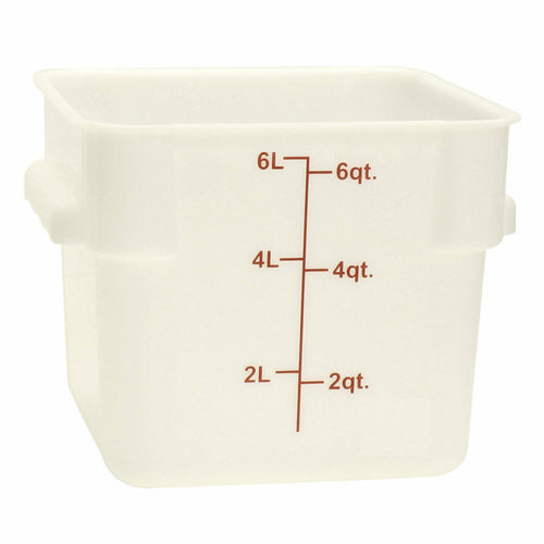 Thunder Group PLSFT006PP 6 qt Square Food Storage Container - White - 6, (each)-cityfoodequipment.com