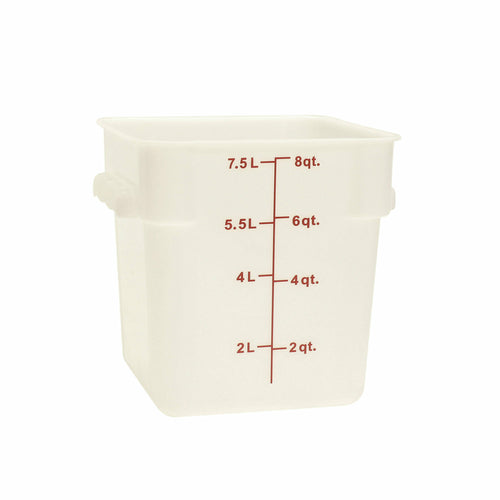 Thunder Group PLSFT008PP 8 qt Square Food Storage Container - White - 6, (each)-cityfoodequipment.com